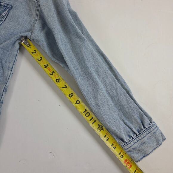 Maurices Medium Stone Wash Oversized Denim Shirt - Picture 7 of 7